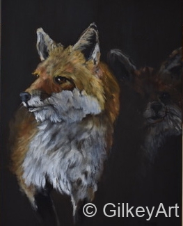 Fox with Apprentice16x12oil on linen